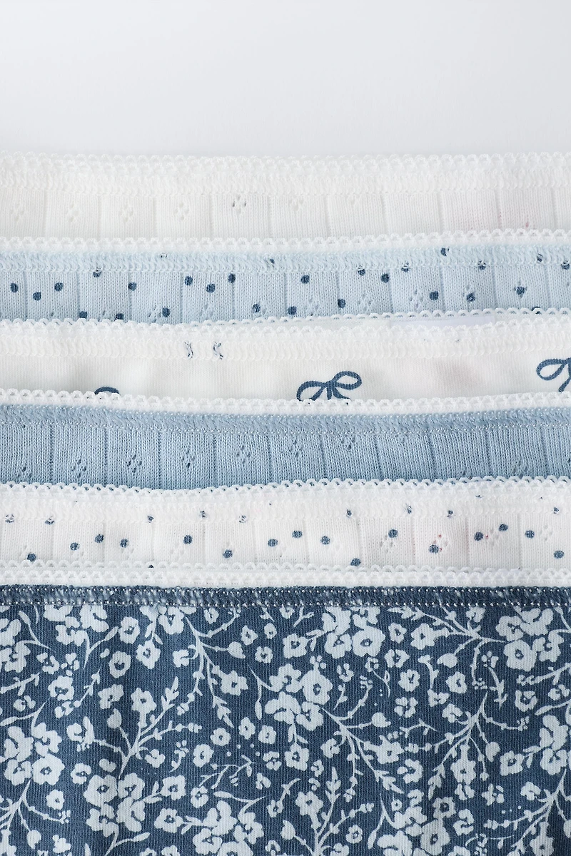 2-6 YEARS / SIX-PACK OF BOW UNDERWEAR