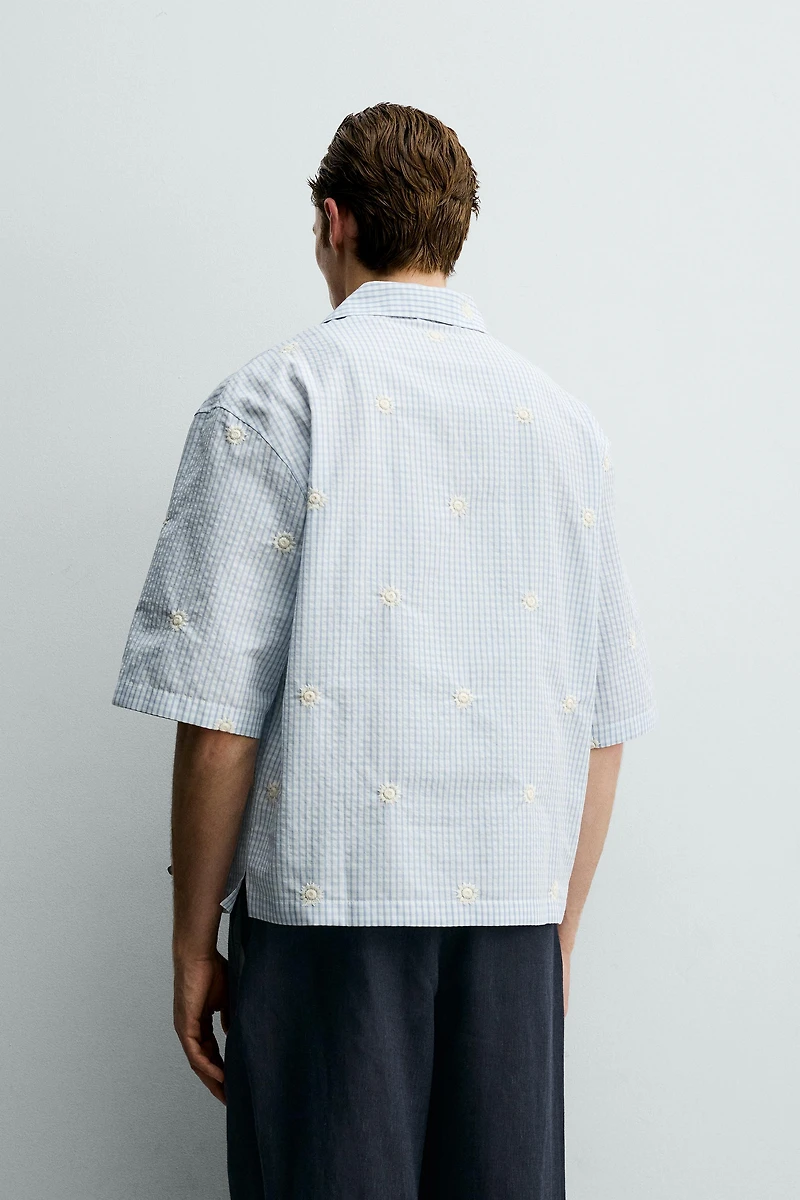 CHEMISE RELAXED FIT BRODERIE FLORALE
