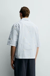 CHEMISE RELAXED FIT BRODERIE FLORALE