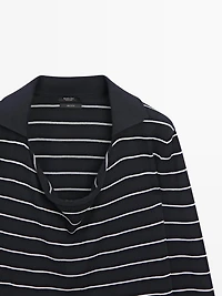 Polo rayé en maille de coton