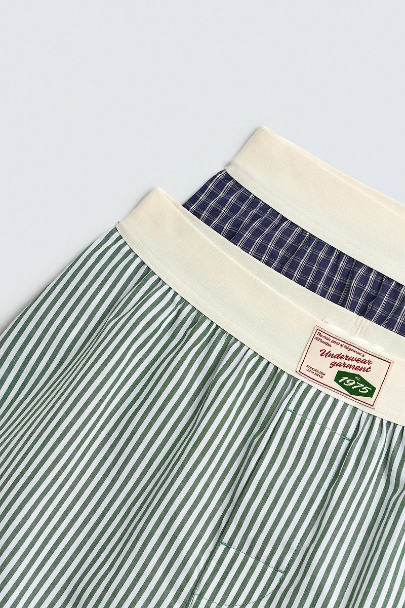 TWO-PACK OF COMBINED POPLIN BOXERS