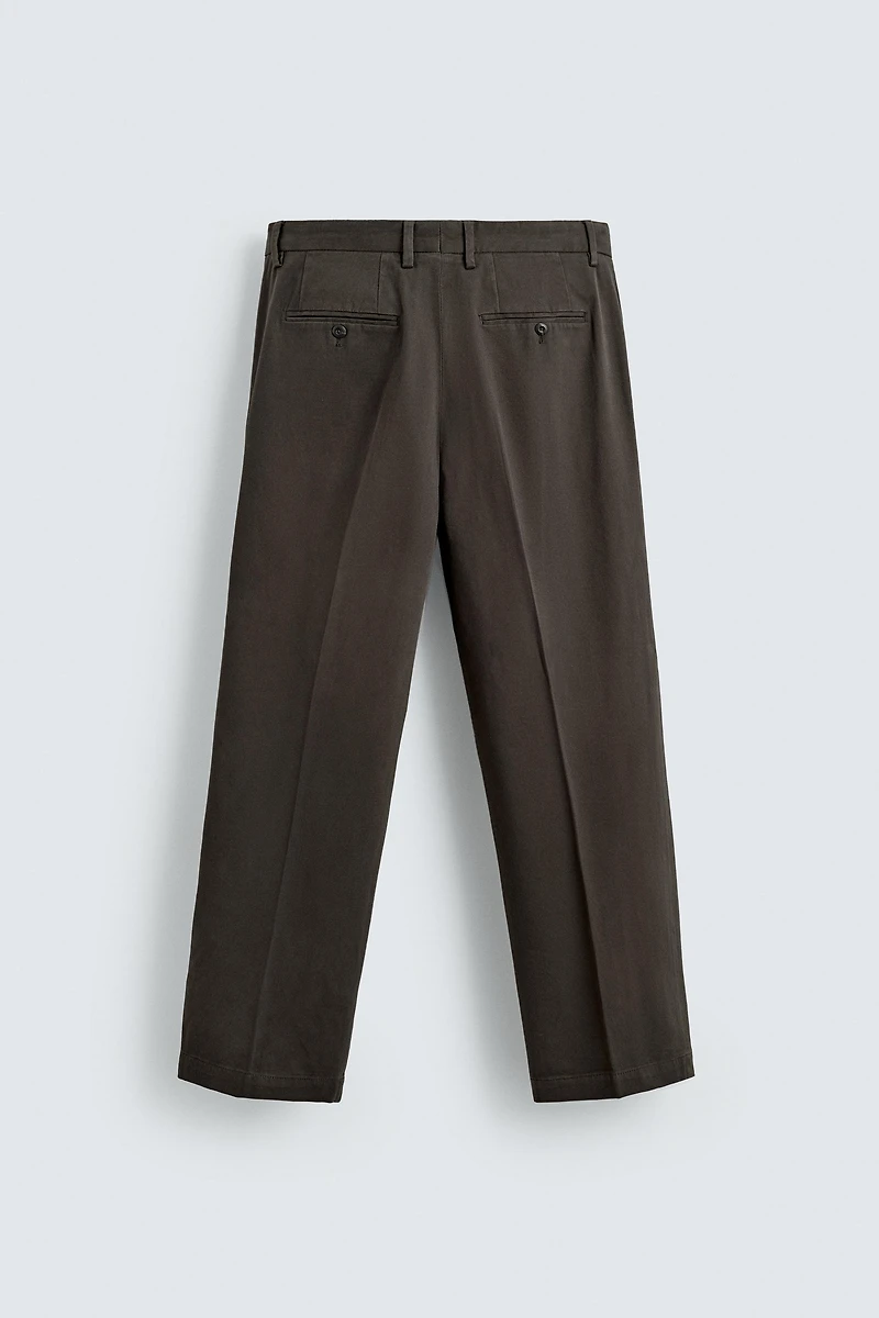 WASHED EFFECT SUIT PANTS