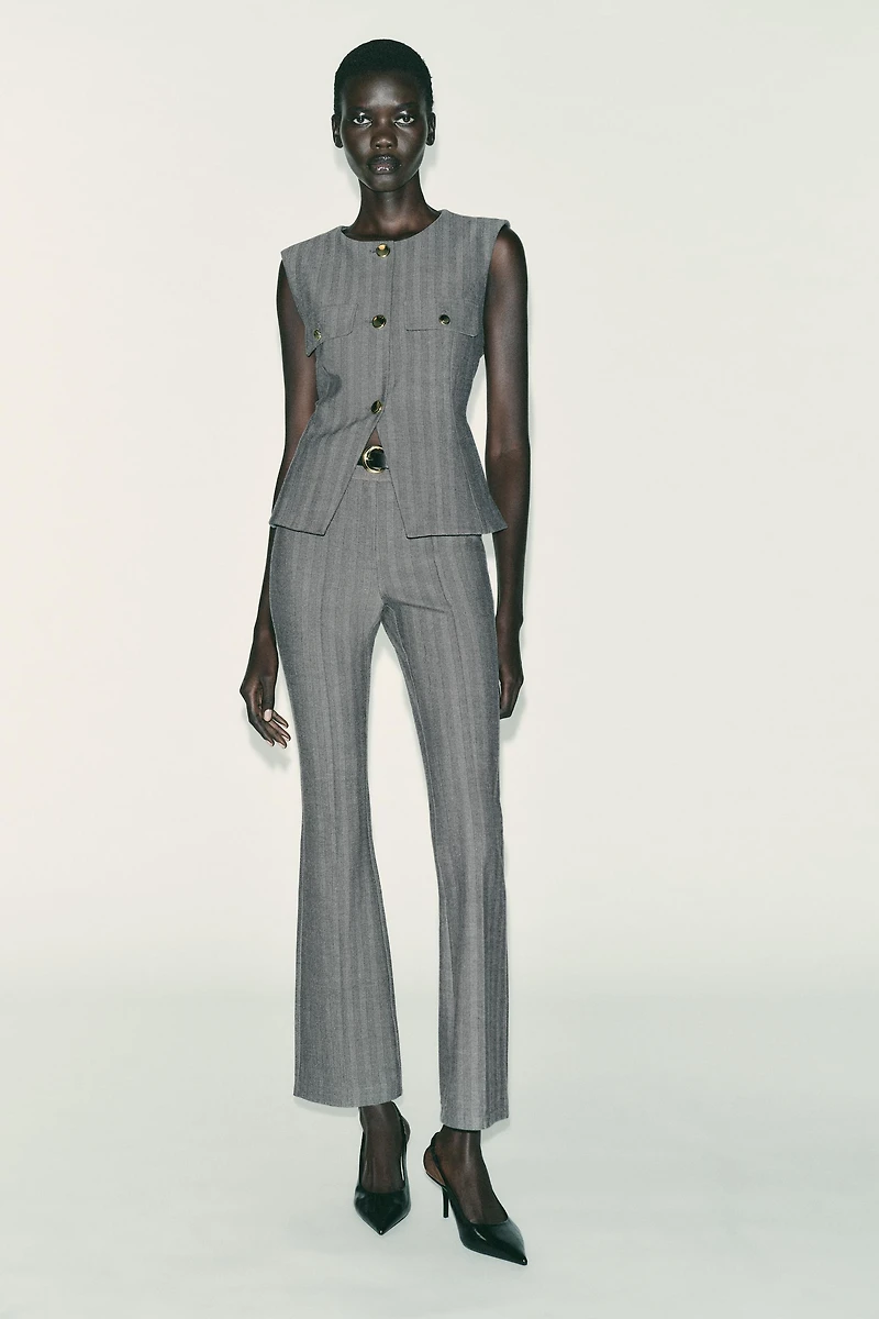 HERRINGBONE FLARED VEST