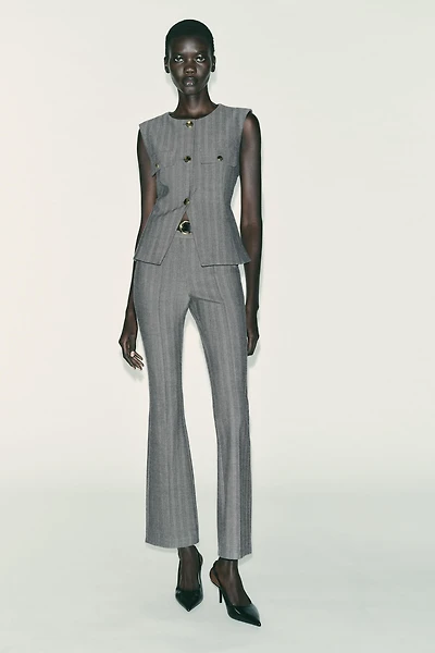 HERRINGBONE FLARED VEST