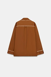 CONTRASTING POPLIN PAJAMA SHIRT