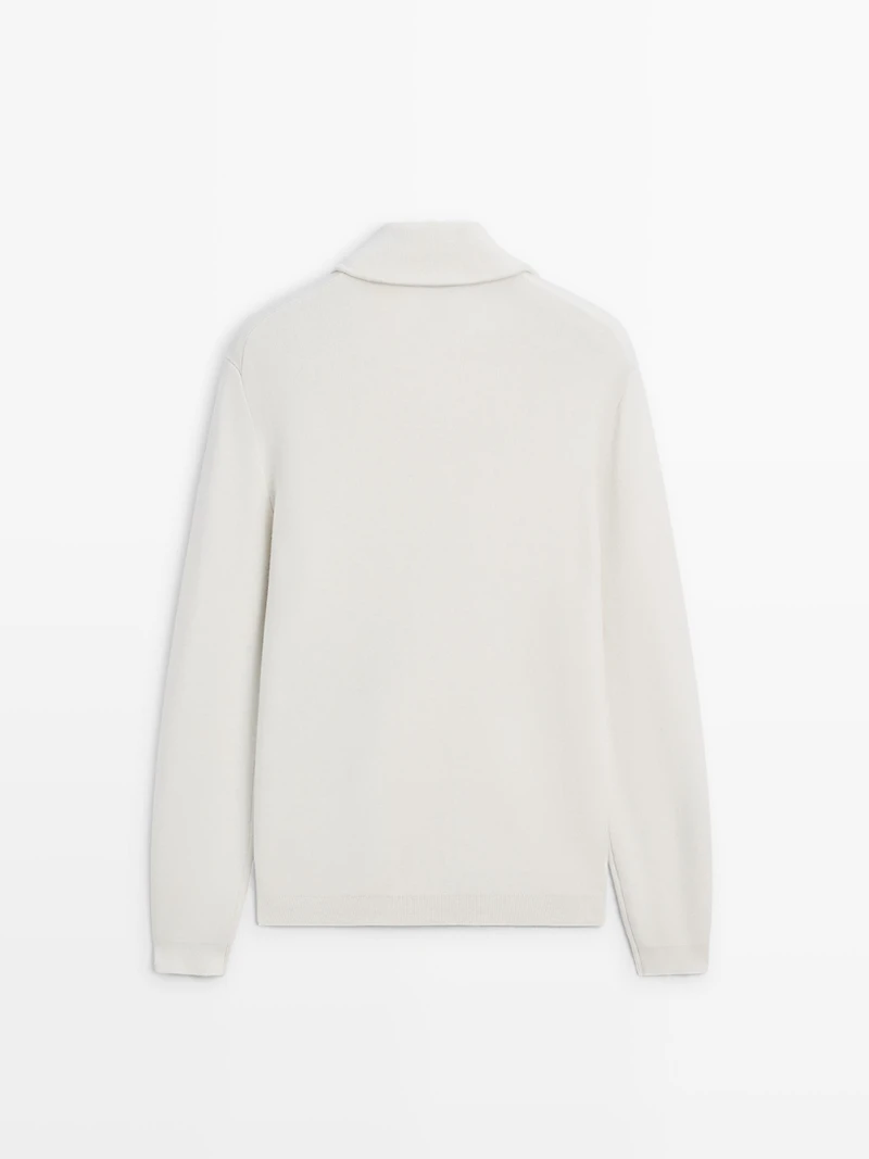 Knit 100% cotton quarter-zip sweater