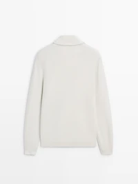 Knit 100% cotton quarter-zip sweater