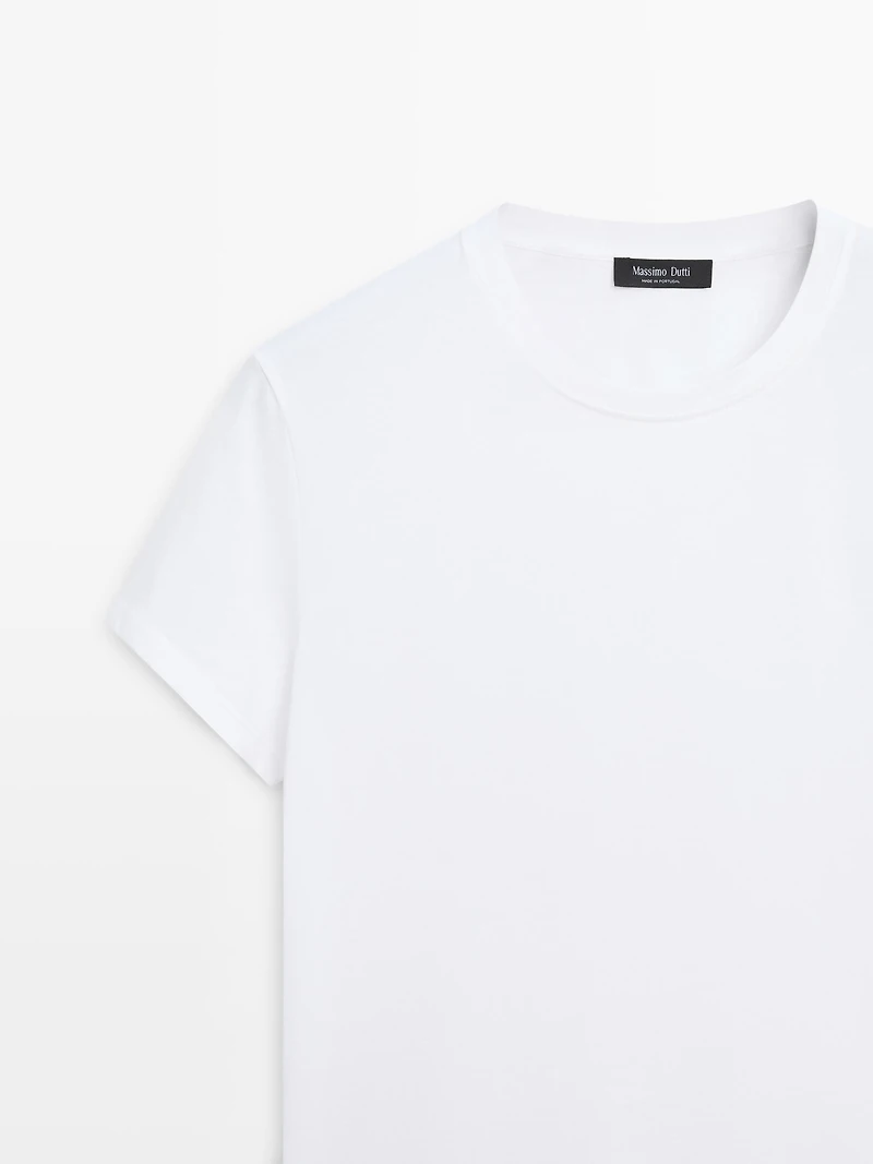 T-shirt en maille 100 % coton à manches courtes
