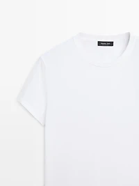 T-shirt en maille 100 % coton à manches courtes