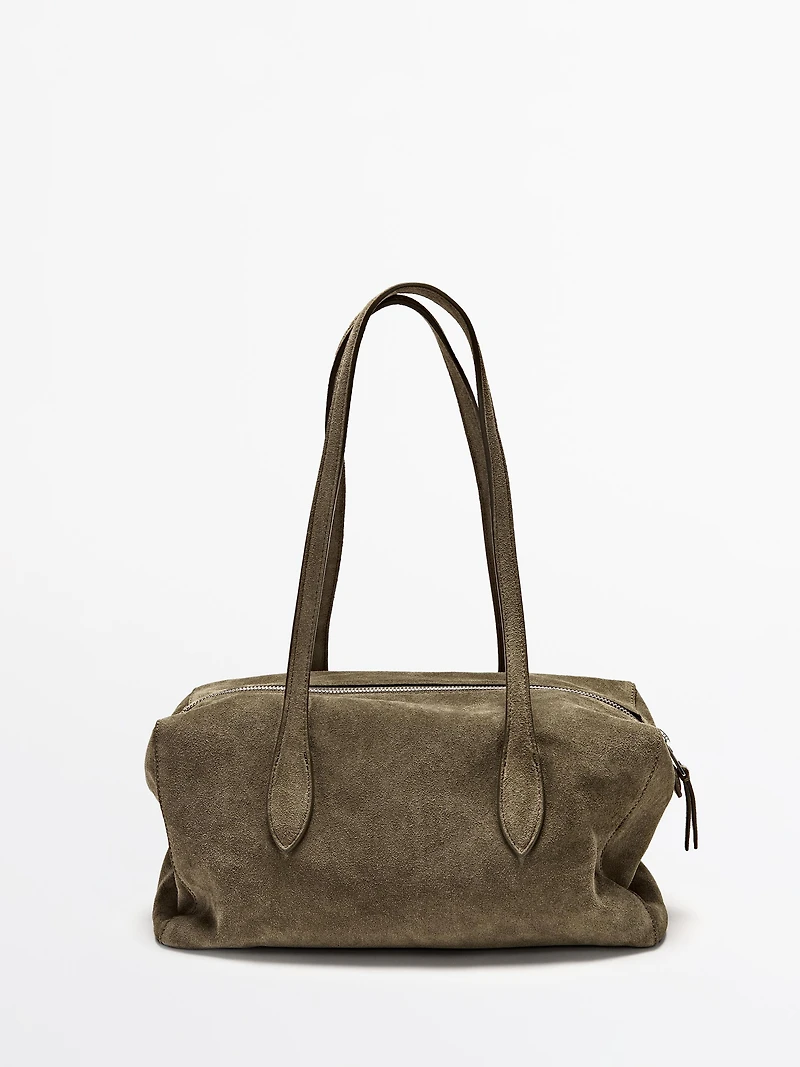 Split leather west satchel bag