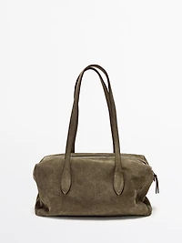 Split leather west satchel bag