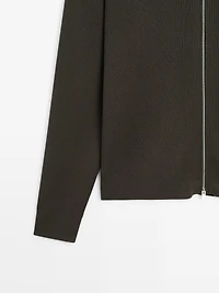 100% cotton zip cardigan