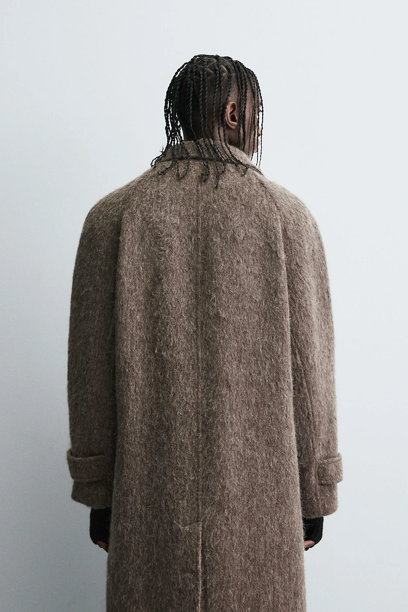 FAUX FUR WOOL COAT