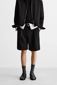 PLEATED RELAXED FIT SHORTS