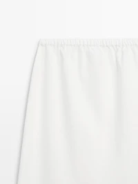 100% linen midi skirt with elasticated waistband