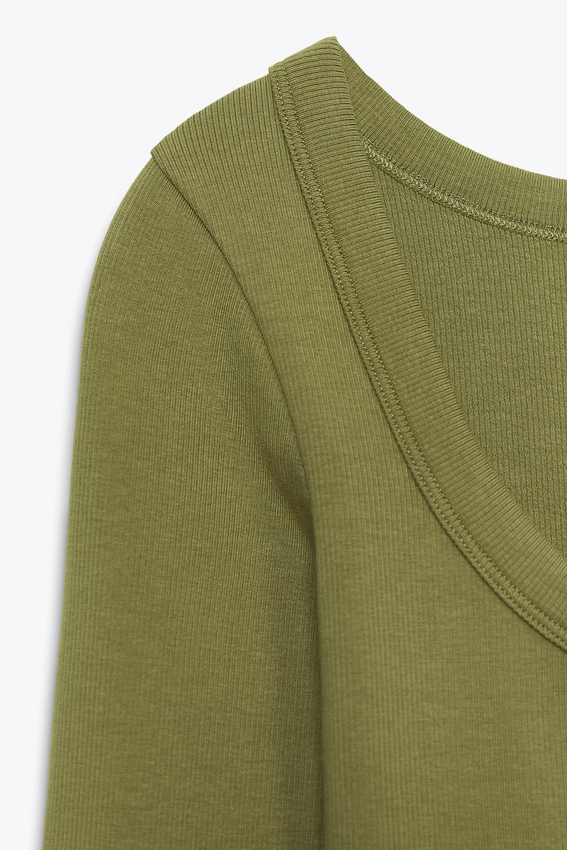 LONG SLEEVE RIB T-SHIRT