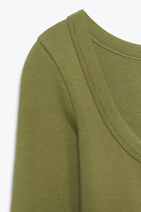 LONG SLEEVE RIB T-SHIRT
