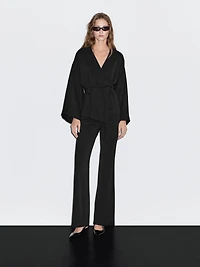 Flowing V-neck kimono