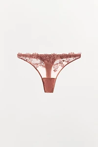 EMBROIDERED THONG