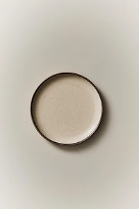 PORCELAIN SIDE PLATE WITH ANTIQUE FINISH RIM