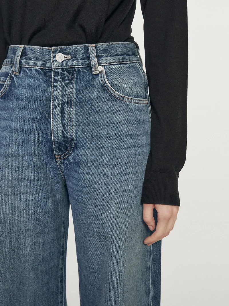 High-waist palazzo jeans