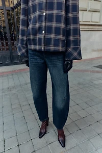 LEATHER COWBOY HEEL ANKLE BOOTS