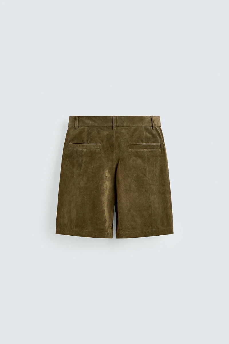 RELAXED FIT SUEDE SHORTS