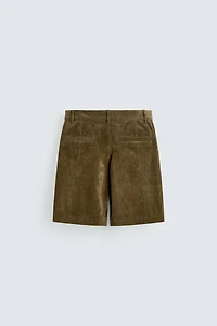 RELAXED FIT SUEDE SHORTS