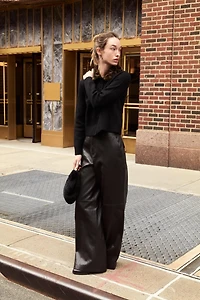 FAUX FUR COLLAR CARDIGAN