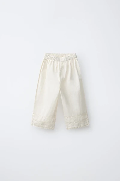 EMBROIDERED POCKET PANTS