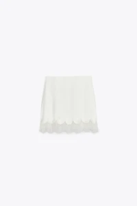 SATIN EFFECT LACE BUSTIER TOP