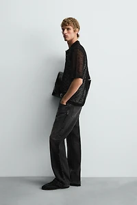 OPEN-KNIT POLO SHIRT