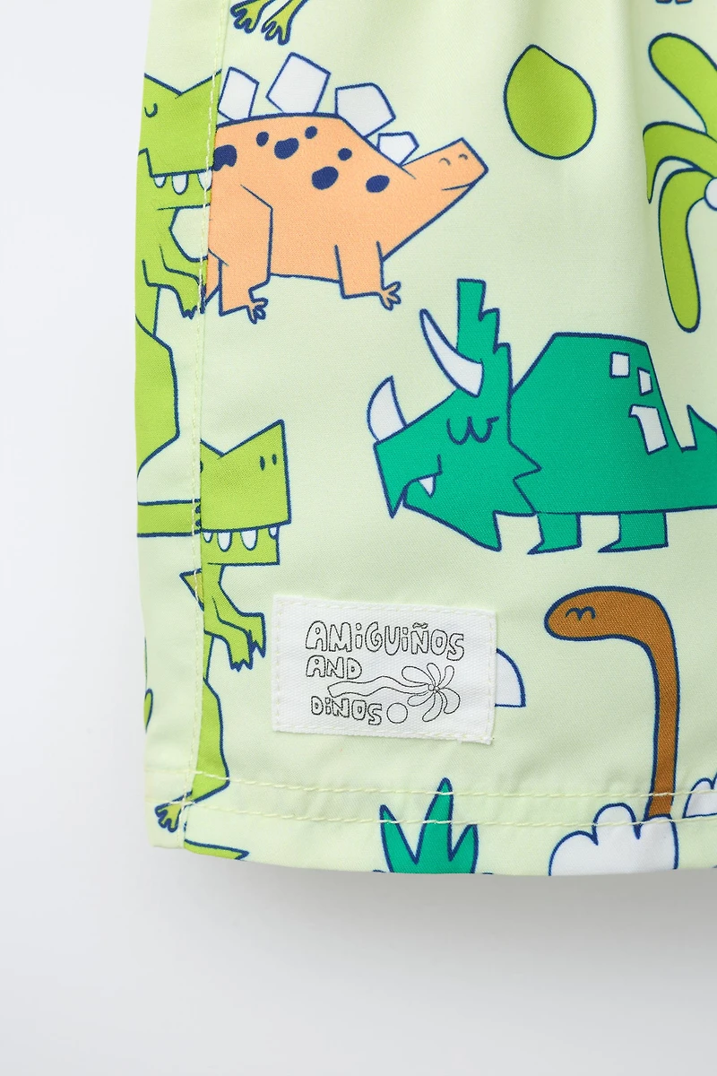1-6 YEARS/ DINOSAUR SWIM SHORTS