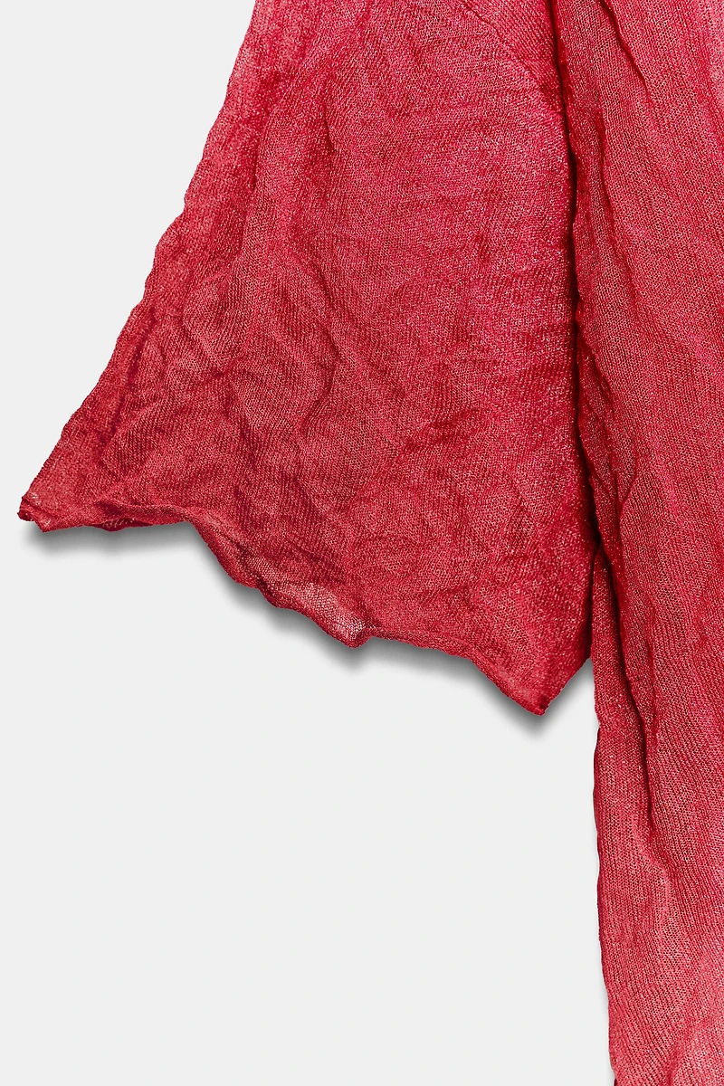 WRINKLED EFFECT KNIT TOP