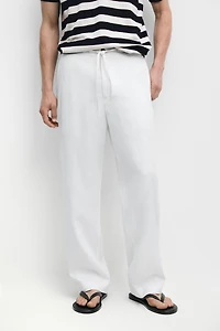 100% linen jogger-fit pants