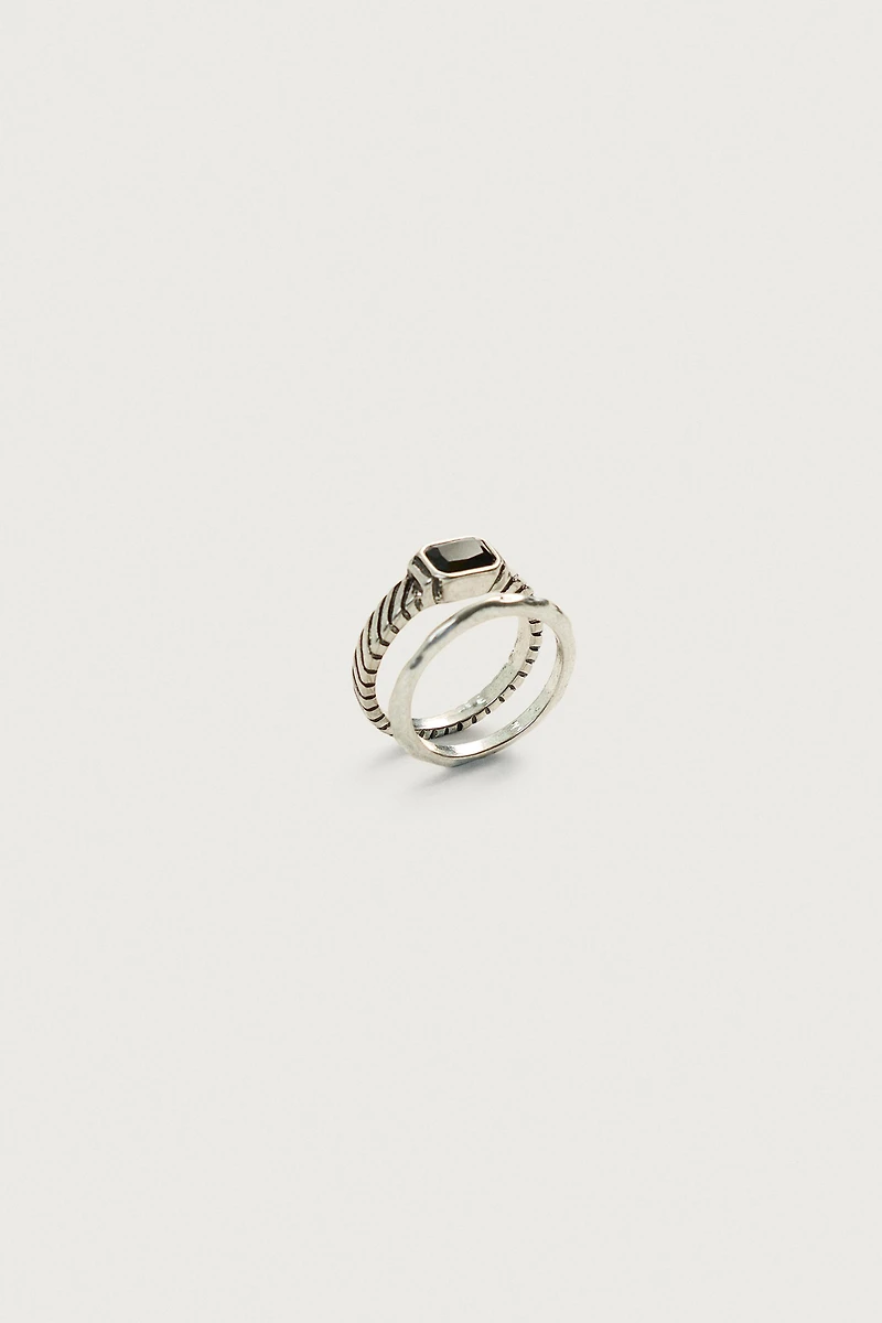 MIXED METAL RING 2-PACK