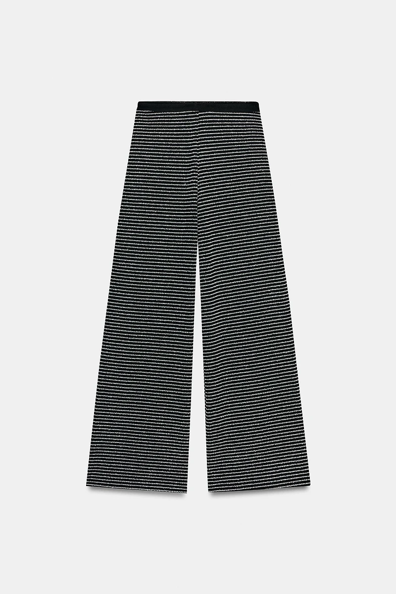 STRIPED BOUCLÉ PANTS