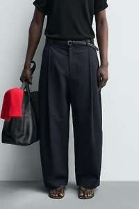 PANTALON STRUCTURÉ EN COTON ET LIN