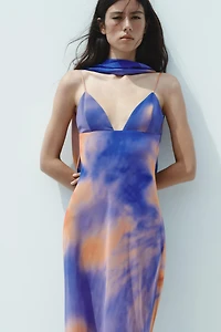 FOULARD PRINT LONG DRESS