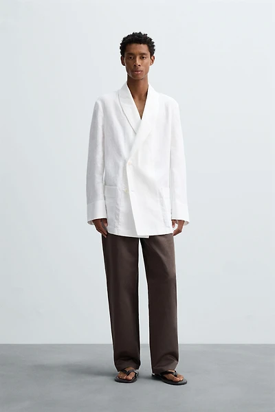 RELAXED FIT LINEN BLAZER
