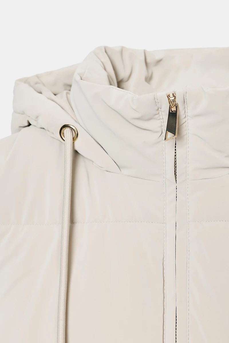 LONG PADDED HOODED VEST