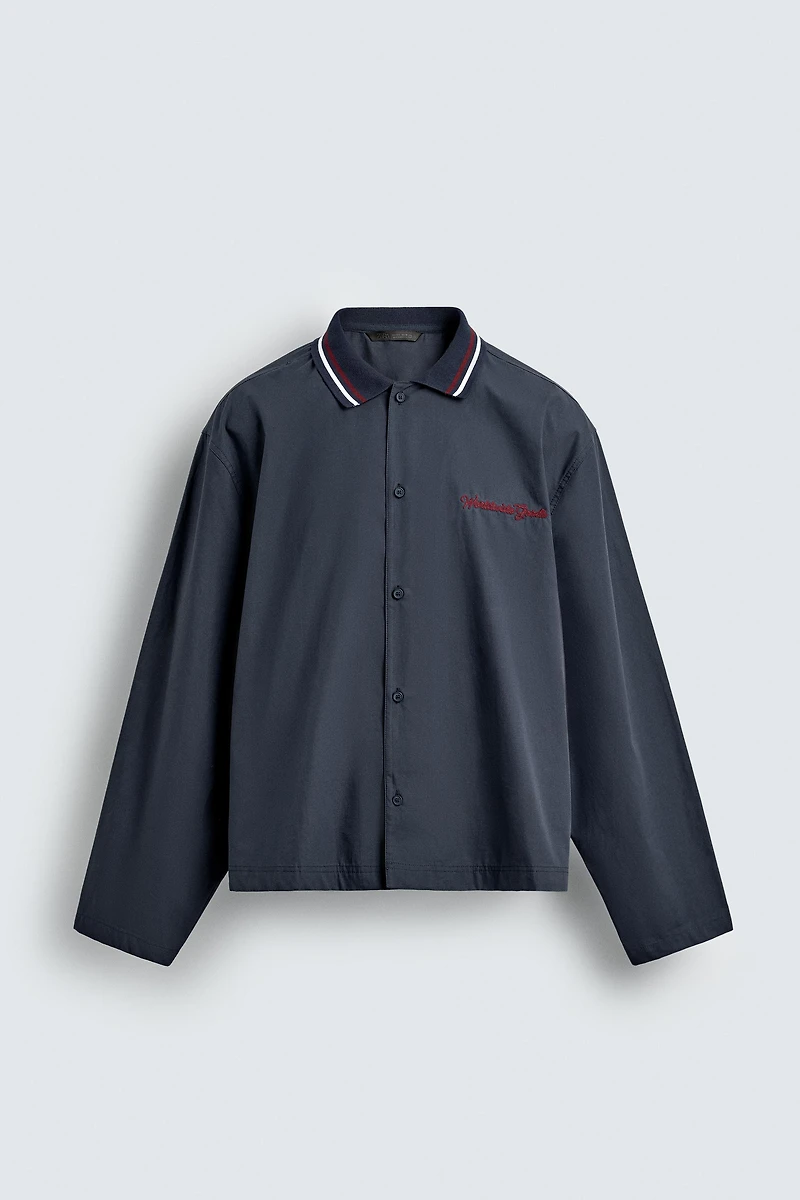 CHEMISE COL BORD-CÔTE BRODÉ