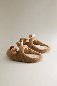 CHILDREN'S REINDEER MULE SLIPPERS