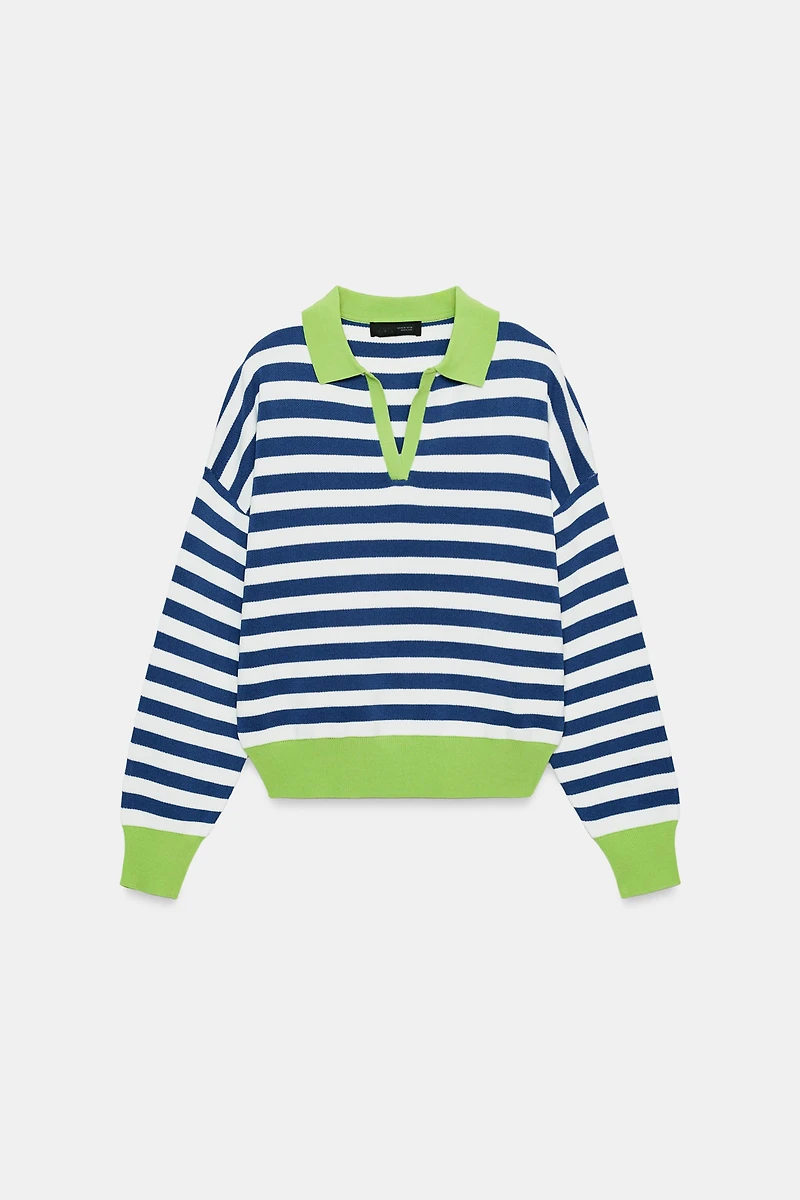STRIPED KNIT POLO