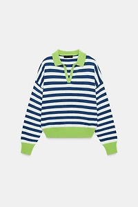 STRIPED KNIT POLO