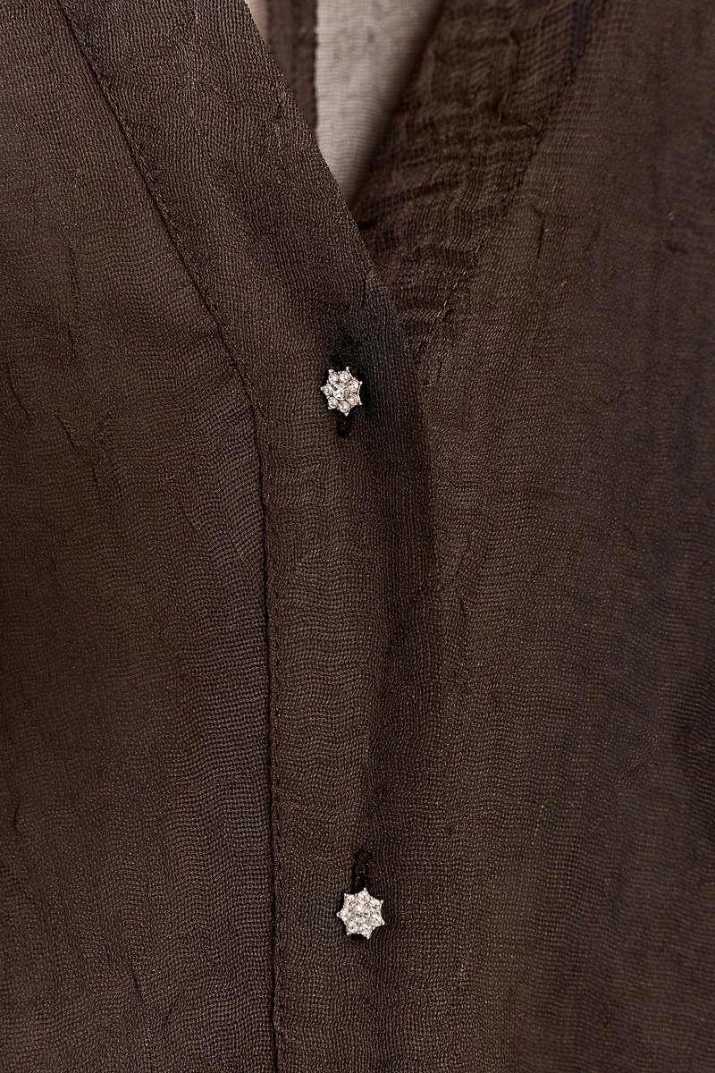 SEMI-SHEER SHIRT WITH TIES