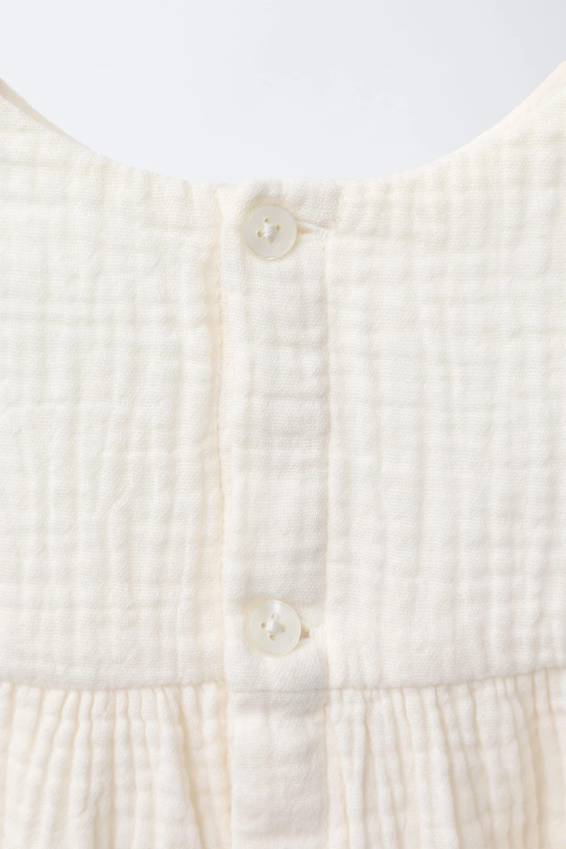 COTTON GAUZE DRESS AND BLOOMERS