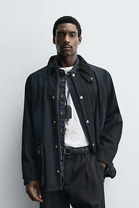 CONTRASTING COLLAR DENIM JACKET