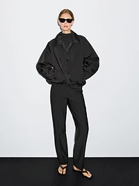 High neck bomber puff jacket
