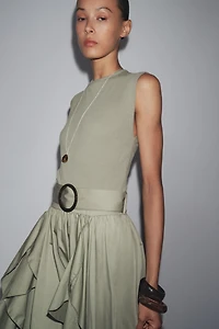BELTED COMBINATION DRESS